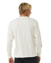 The Rip Curl Mens Fade Out Icon Long Sleeve T-Shirt in Bone