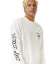 The Rip Curl Mens Fade Out Icon Long Sleeve T-Shirt in Bone