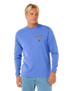 The Rip Curl Mens Fade Out Long Sleeve T-Shirt in Blue Haze