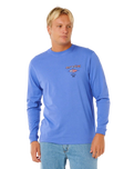 The Rip Curl Mens Fade Out Long Sleeve T-Shirt in Blue Haze