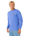 The Rip Curl Mens Fade Out Long Sleeve T-Shirt in Blue Haze