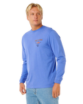 The Rip Curl Mens Fade Out Long Sleeve T-Shirt in Blue Haze