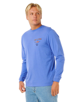 The Rip Curl Mens Fade Out Long Sleeve T-Shirt in Blue Haze