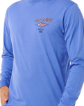 The Rip Curl Mens Fade Out Long Sleeve T-Shirt in Blue Haze