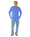The Rip Curl Mens Fade Out Long Sleeve T-Shirt in Blue Haze
