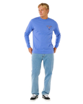The Rip Curl Mens Fade Out Long Sleeve T-Shirt in Blue Haze