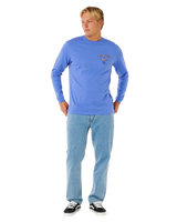 The Rip Curl Mens Fade Out Long Sleeve T-Shirt in Blue Haze