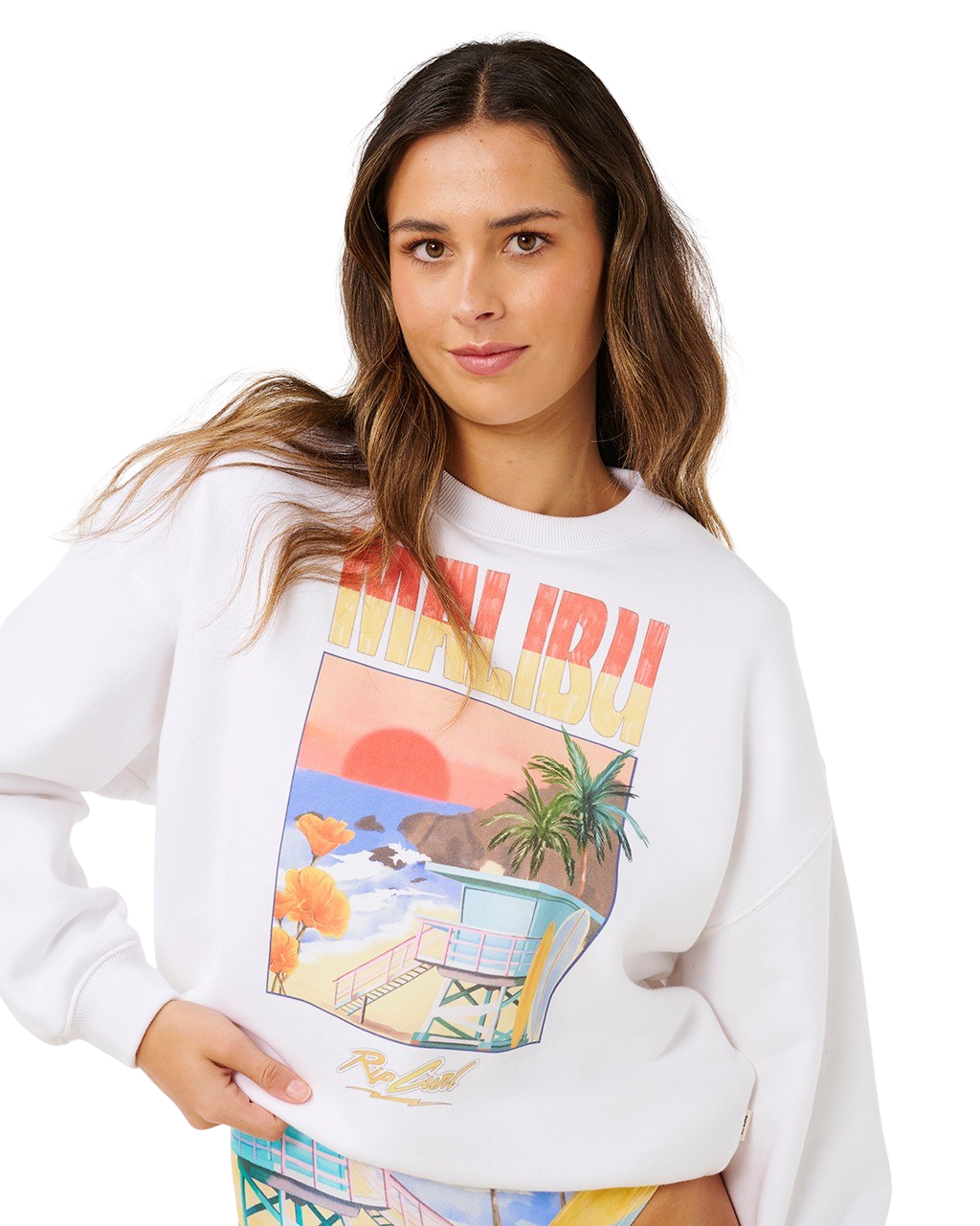 Hayley O Oversized Drop Shoulder Sweatshirt in Optical White