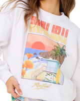Hayley O Oversized Drop Shoulder Sweatshirt in Optical White