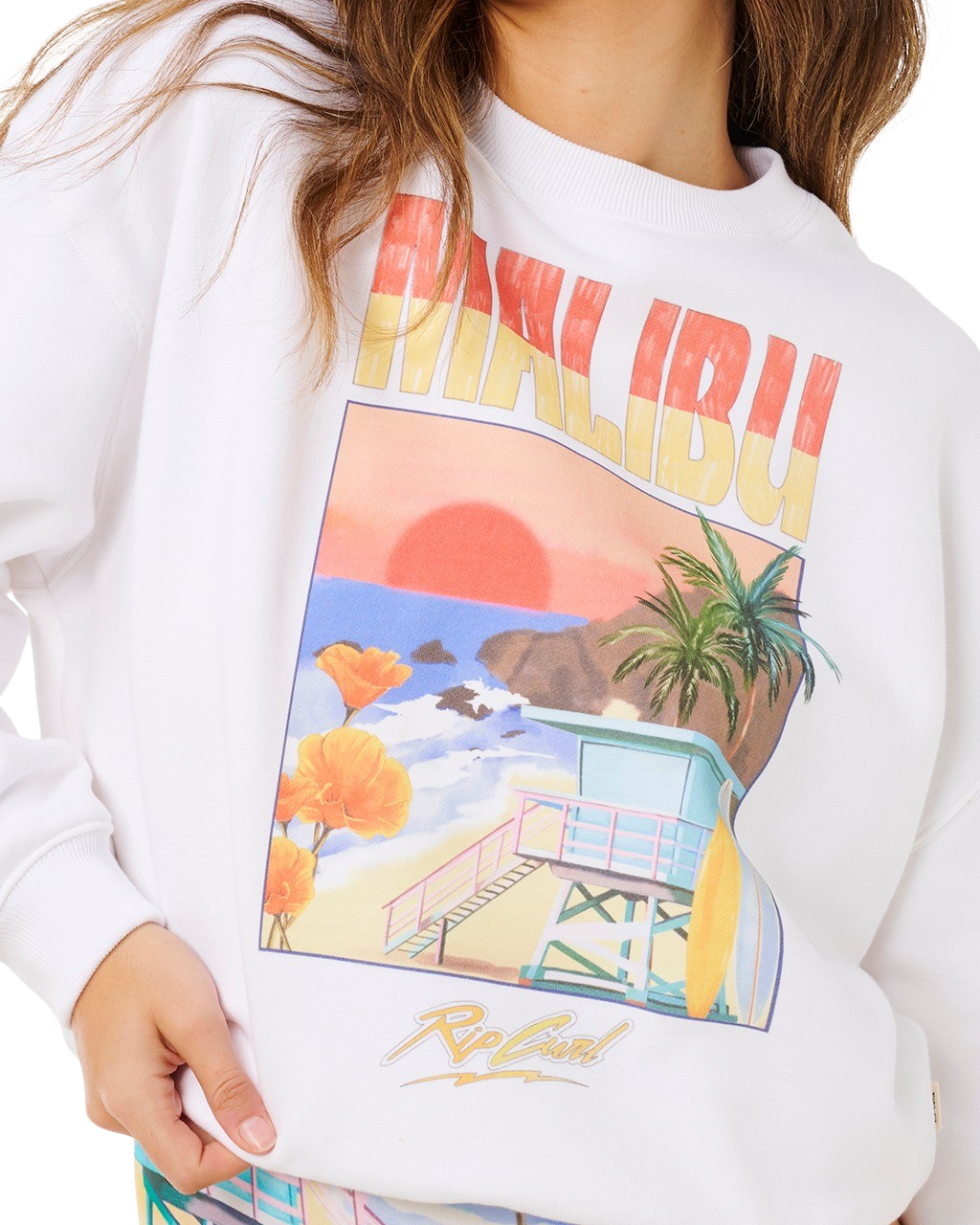 Hayley O Oversized Drop Shoulder Sweatshirt in Optical White