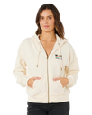 The Rip Curl Womens Aloha Zip Hoodie in Bone