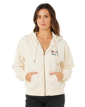 The Rip Curl Womens Aloha Zip Hoodie in Bone