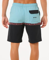 The Rip Curl Mens Raw Energy Split Volley Shorts in Black
