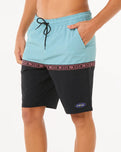 The Rip Curl Mens Raw Energy Split Volley Shorts in Black