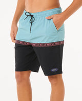 The Rip Curl Mens Raw Energy Split Volley Shorts in Black