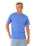 The Rip Curl Mens Fade Out Icon T-Shirt in Blue Haze