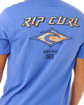 The Rip Curl Mens Fade Out Icon T-Shirt in Blue Haze