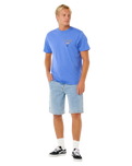 The Rip Curl Mens Fade Out Icon T-Shirt in Blue Haze