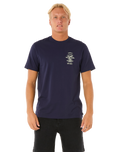 The Rip Curl Mens Search Icon T-Shirt in Navy & Grey