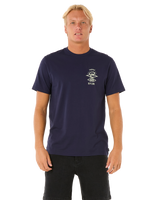 The Rip Curl Mens Search Icon T-Shirt in Navy & Grey