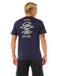 The Rip Curl Mens Search Icon T-Shirt in Navy & Grey