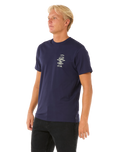 The Rip Curl Mens Search Icon T-Shirt in Navy & Grey