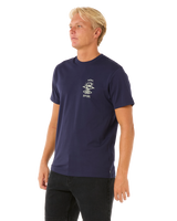 The Rip Curl Mens Search Icon T-Shirt in Navy & Grey