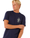 The Rip Curl Mens Search Icon T-Shirt in Navy & Grey