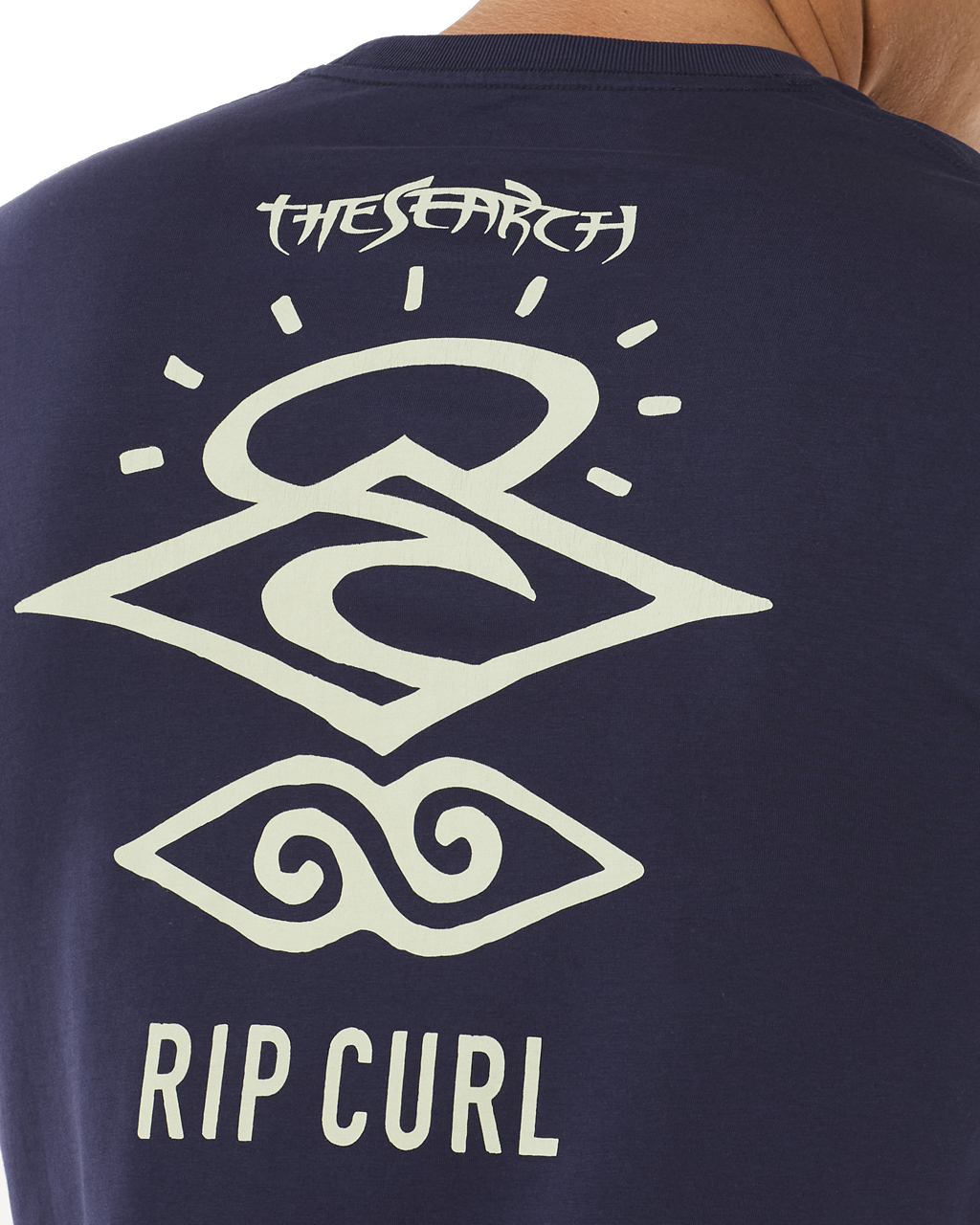 The Rip Curl Mens Search Icon T-Shirt in Navy & Grey