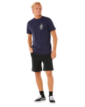 The Rip Curl Mens Search Icon T-Shirt in Navy & Grey