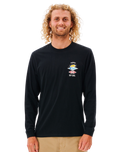 Search Icon Long Sleeve T-Shirt in Black