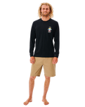 Search Icon Long Sleeve T-Shirt in Black
