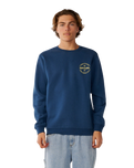 The Rip Curl Mens Staple Sweatshirt in Light Navy