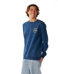 The Rip Curl Mens Staple Sweatshirt in Light Navy