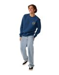 The Rip Curl Mens Staple Sweatshirt in Light Navy