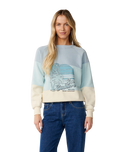 The Rip Curl Womens Seeker Raglan Standard Sweatshirt in Light Blue