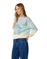 The Rip Curl Womens Seeker Raglan Standard Sweatshirt in Light Blue