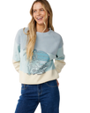 The Rip Curl Womens Seeker Raglan Standard Sweatshirt in Light Blue