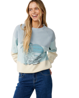 The Rip Curl Womens Seeker Raglan Standard Sweatshirt in Light Blue