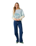 The Rip Curl Womens Seeker Raglan Standard Sweatshirt in Light Blue