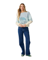 The Rip Curl Womens Seeker Raglan Standard Sweatshirt in Light Blue