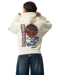 Surf The World Zip Hoodie in Bone