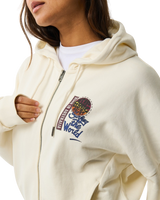 Surf The World Zip Hoodie in Bone