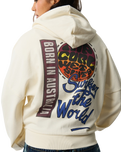 Surf The World Zip Hoodie in Bone