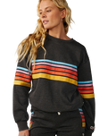 The Rip Curl Womens Surf Revival Relaxed Sweatshirt in Washed Black