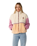 The Rip Curl Womens Surf Revival Heritage Polar Fleece Jacket in Shell