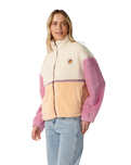 The Rip Curl Womens Surf Revival Heritage Polar Fleece Jacket in Shell