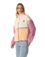 The Rip Curl Womens Surf Revival Heritage Polar Fleece Jacket in Shell