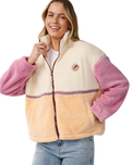 The Rip Curl Womens Surf Revival Heritage Polar Fleece Jacket in Shell