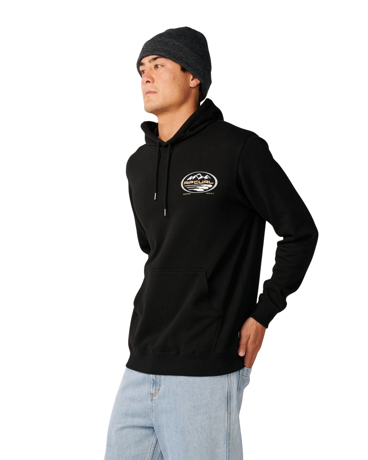 The Rip Curl Mens S-Series Line Up Hoodie in Black